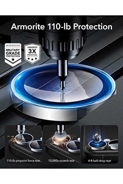 AWH Camera Lens Protector for iPhone 16/16 Plus, Scratch-Resistant Armorite HD Glass (Clear)