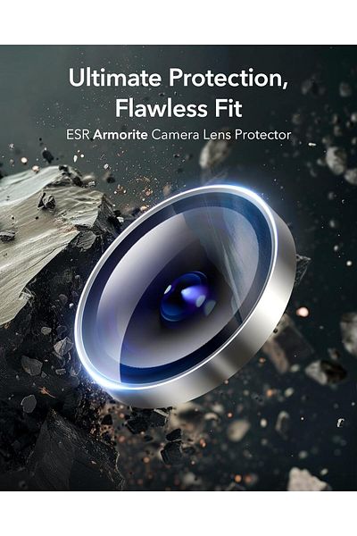 AWH Camera Lens Protector for iPhone 16/15/14 Pro Max/Pro, Scratch-Resistant, HD Glass (Titanium)