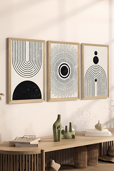 Artavessa 3 Piece Wood Frame Look MDF Poster Painting Set - Set 6