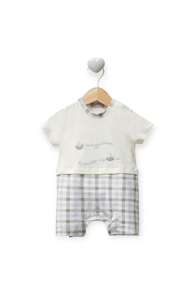 Cassiope Kayak Embroidered Plaid Short Jumpsuit 3-6-9 Months