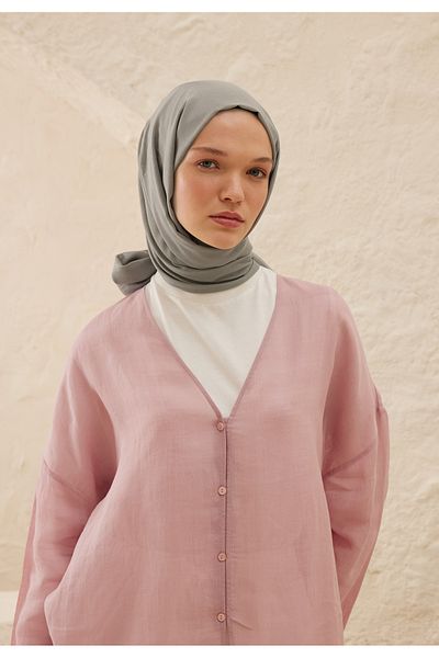 Fresh Light Gray Viscose Shawl - Rami