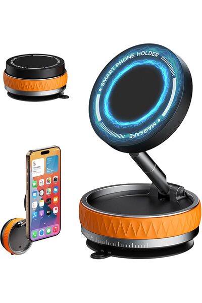 AWH حامل هاتف مغناطيسي بالشفط، يدور 360 درجة، قابل للطي للسيارة/الأسطح الملسا...