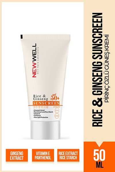 New Well 3 Pieces Rice & Ginseng Sunscreen Spf50+ Rice Extract Sunscreen 50 ml