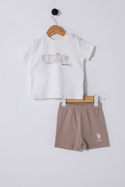 U.S. Polo Assn. Base. Polo Assn Infant Baby Boy Shorts Set Usb2326 White