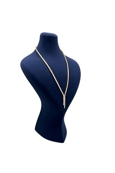 MeGass Dekor Domestic Production Suede Fabric Lidya Navy Blue Color 34/20 cm Necklace Choker Chain Jewelry Display Mannequin