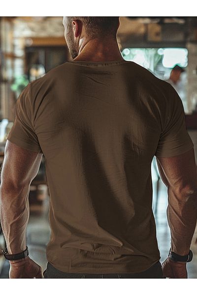 PENTHİLUS Men's Summer Short Sleeve Letter Printed T-Shirt
