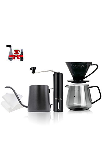 MIBRU V60 Coffee Drip Set 9 Piece Drip Coffee Maker Set V60 Size 02 Premium P...