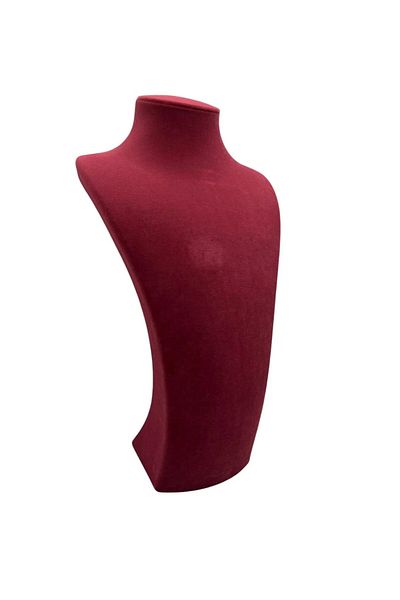 MeGass Dekor Domestic Production Suede Fabric Burgundy Color Necklace Choker Chain 39 cm Jewelry Display Manikin