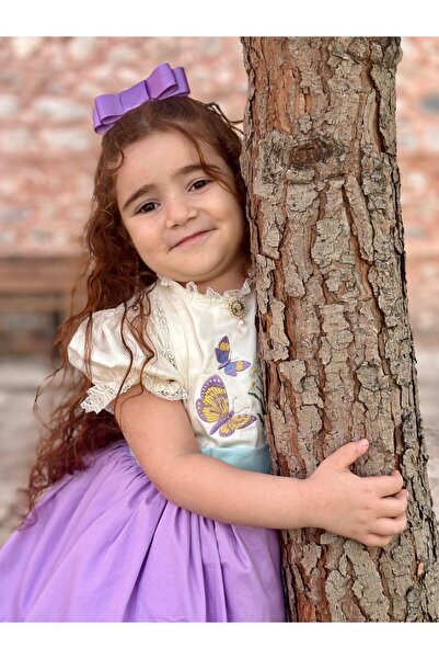Hly Karol Tasarım Eustoma Lila Vintage Kız Bebek Elbise,doğum Günü Elbise,fot...