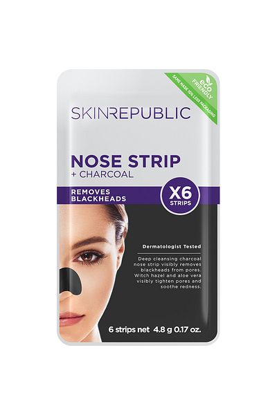 Skin Republic Charcoal Nose Strip - Removes Blackheads Instantly (6 Strips)- Pack Of 3