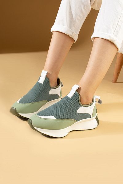 Seniorah Khaki Ursiya Women's Sneakers - Stretch