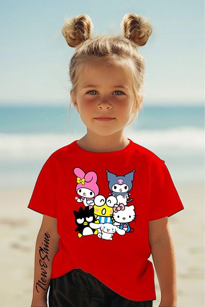 New Shine In the Cart, 1 T-Shirt Is a Gift for Purchases of 6 or More - Kuromi Printed Oversize Children's T-Shirt