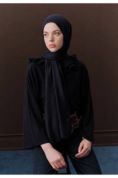 Fresh Premium Navy Plain Wool Shawl
