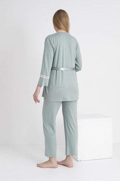 Miss Dünya Lissa Lace Trimmed V-Neck Maternity and Maternity Pajama Set