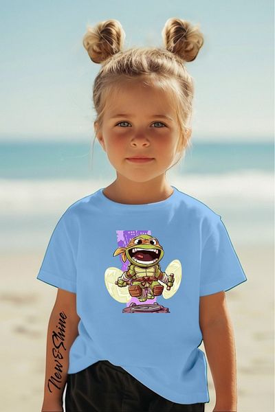 New Shine 1 tricou este un cadou pentru achiziții de 6 și peste în coș - Tricou pentru copii supradimensionat cu imprimeu Ninja Turtles