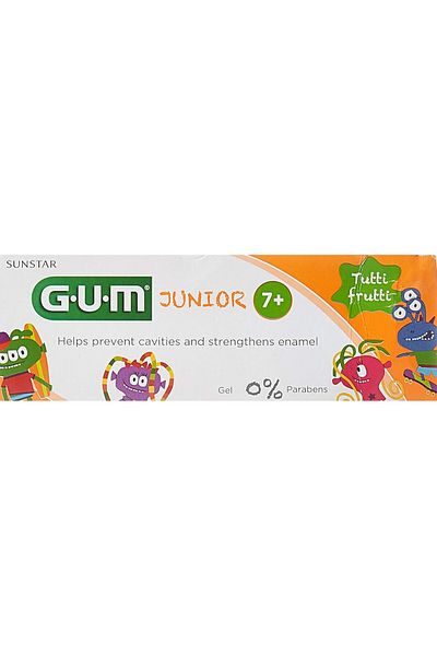 GUM Junior Kids Toothpaste 7+ Years Tutti Frutti Flavour Paraben Free -50ML