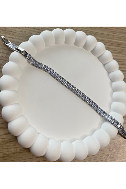 Mia Large Baguette Stone Steel Waterway Bracelet