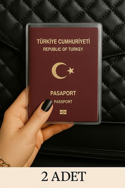 sağlıkçı shopping trend aksesuar 2 τεμ. Universal Passport Case Διαφανές αδιάβροχο PVC προστατευτικό δοχείο διαβατηρίου
