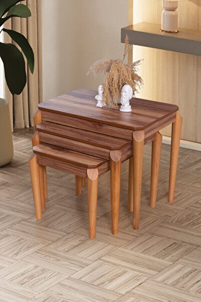 Sawoli Home Eras Ahşap Zigon Sehpa