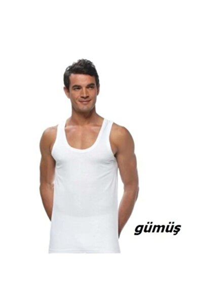 GÜMÜŞ Men's Singlet 1 Pcs Cotton Men's Combed Cotton Underwear