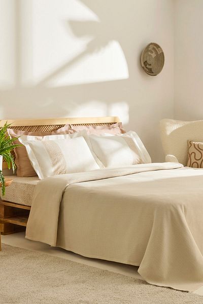 Kaşmir Home Frig 100% Cotton Double Pique Set Beige