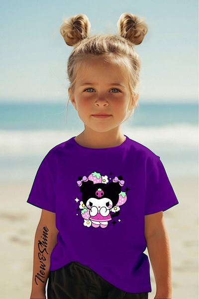 New Shine 1 tricou este un cadou pentru achiziții de 6 și mai sus în coș - Tricou pentru copii oversize imprimat Kuromi