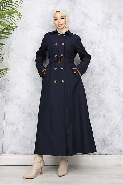 giyze Καμπαρντίνα με ζώνη Navy Blue 4901