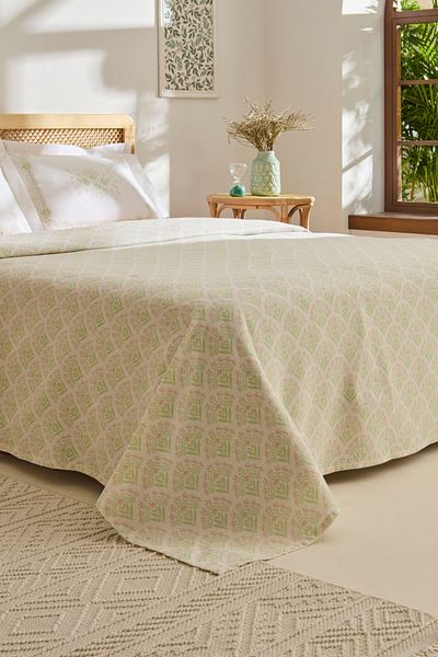 Kaşmir Home Daisy 100% Cotton Double Pique Set Salmon