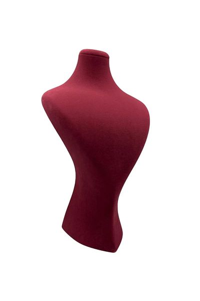 MeGass Dekor Domestic Production Suede Fabric Lydia Mannequin Burgundy Color 34/20 Cm Necklace Choker Jewelry Display Mannequin