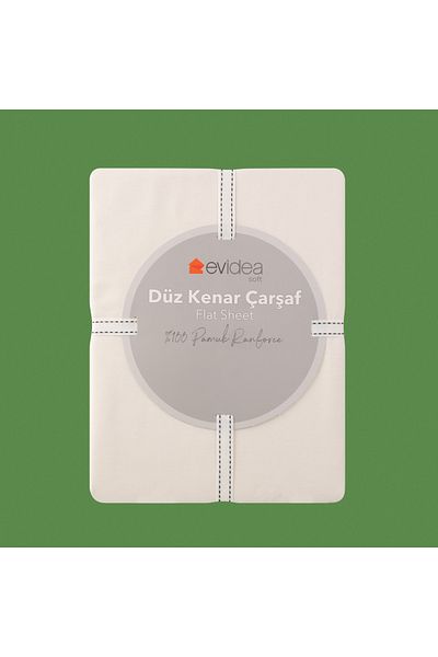 Evidea Soft Basic Single Flat Edge Bed Sheet - Ecru - 160X240 cm