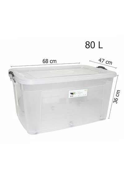 Generic 80L Multipurpose Plastic Storage Box with Wheels