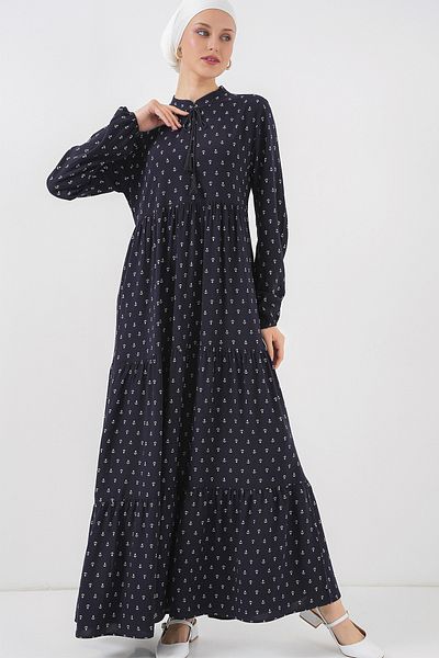 Bigdart Φόρεμα Hijab με κορδόνια 1627 - Navy Blue