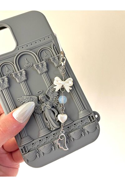 bohemian takı tasarim Aytaşı Melek Kanadı Telefon Charmı Telefon İpi