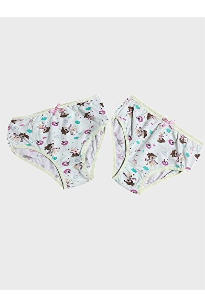 elmas kids Дівчача 100% бавовняна зелена білизна з малюнком хмарок і квітів, ...