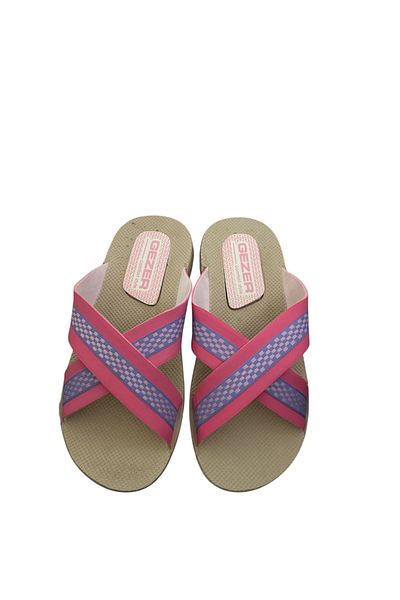 GEZER Summer Cross Colored Stripe Children's Slippers