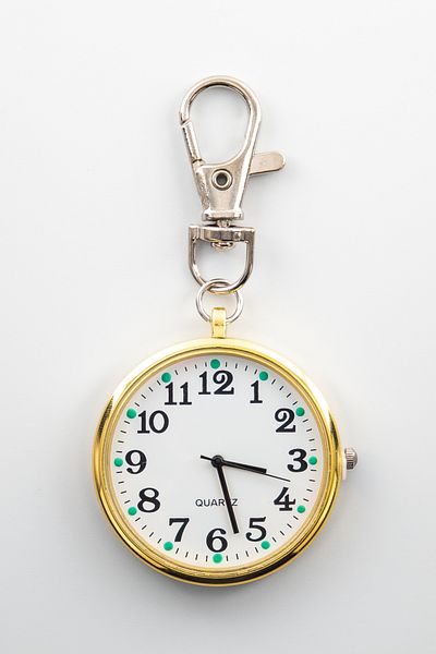shop Stylish Gold-Tone Quartz Pocket Watch Keychain – Highlighter Numerals, 4 cm for Nurses and Students
