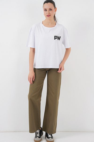 Bigdart Tricou de bază imprimat pentru femei 4343 - alb