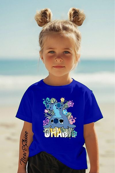 New Shine 1 tricou este un cadou pentru achiziții de 6 și mai sus în coș - Tricou pentru copii supradimensionat cu imprimeu Ohana Stitch