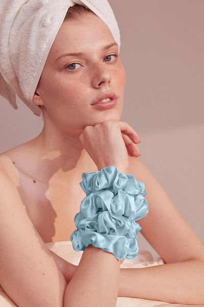 Beauty Pillow Hair Pin 100% Silk Blue