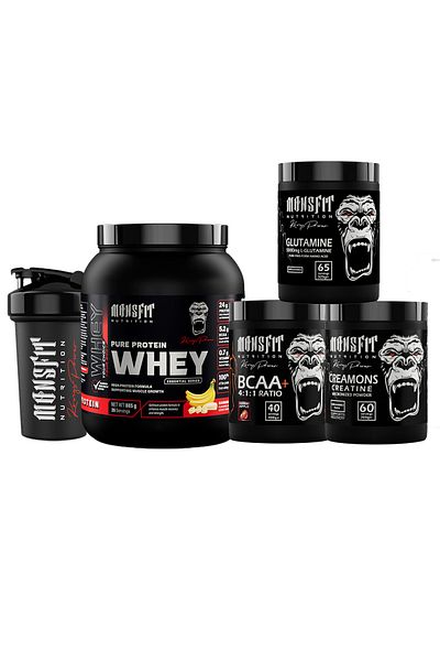 MONSFİT Whey Protein 885g (Banana Flavor) + Amino Acid Combination (Performance and Muscle Building)