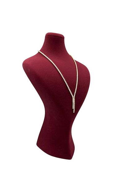 MeGass Dekor Domestic Production Suede Fabric Lydia Mannequin Burgundy Color 34/20 Cm Necklace Choker Jewelry Display Mannequin
