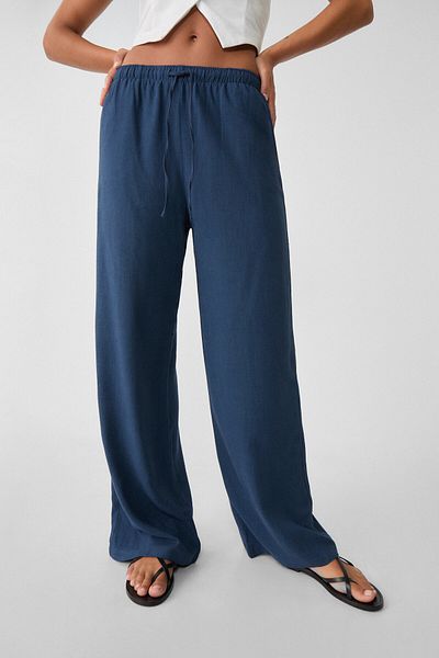 Stradivarius Draped Linen Pants