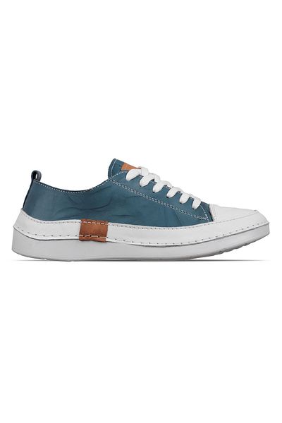 Lal Shoes & Bags Pantofi casual cu șireturi din piele naturală Races pentru femei-albastru