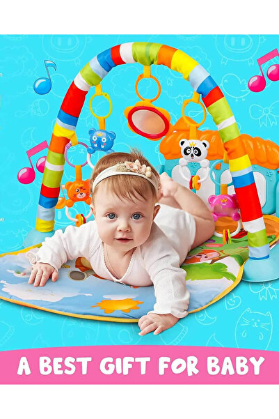 melektoys Magıc Port Sevimli Piyanolu Sesli Işıklı Aynalı Oyun Halısı Yer Minderi 3 In 1 Yenilenen Tasarım