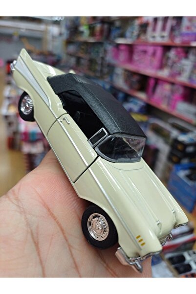 OYUNCAKSAHİLİ CHEVROLET CHEVY 1957 KLASİK MODEL METAL ARABA DİECAST ARABA KAPILAR AÇILIR ÇEKBIRAK 12CM