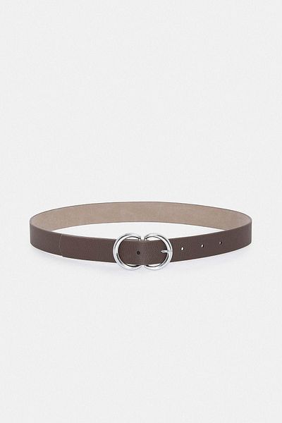 Antioch Brown Metal Buckle Detailed Faux Leather Women's Belt