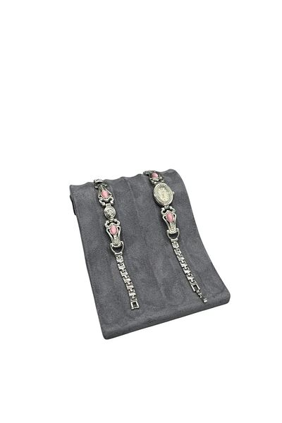 MeGass Dekor Domestic Production Special Geranium Fabric Smoked Color 16/11,5 cm Bracelet Tag Stand