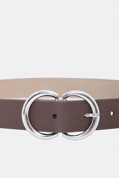 Antioch Brown Metal Buckle Detailed Faux Leather Women's Belt