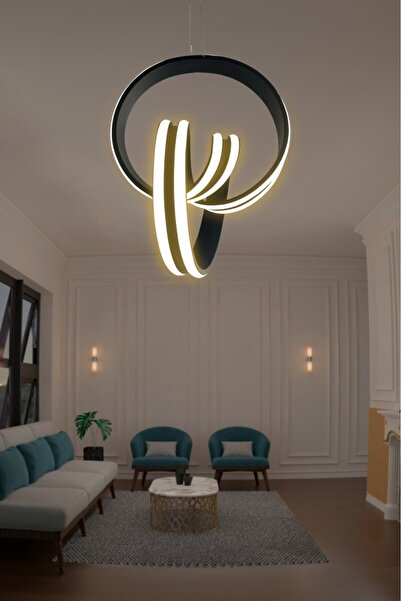 RSCOLLECTIONS Çift Yönlü İmza Sıra Powerled Oturma Odası Led Avize Beyaz Işık...