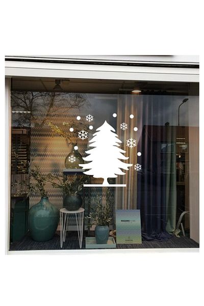 MIGNATIS Autocolant alb pentru brad de Crăciun Ornament 100x100cm